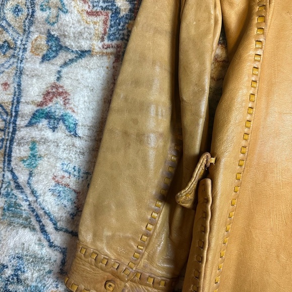 Vintage 1920s Gita Leather MFG Cow Hide Leather Jacket Small - Picture 7 of 12